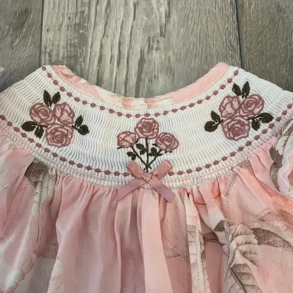 Lil Cactus smocked bubble romper
